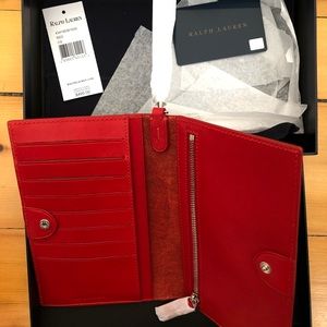 Ralph Lauren pure leather red wallet wristlet